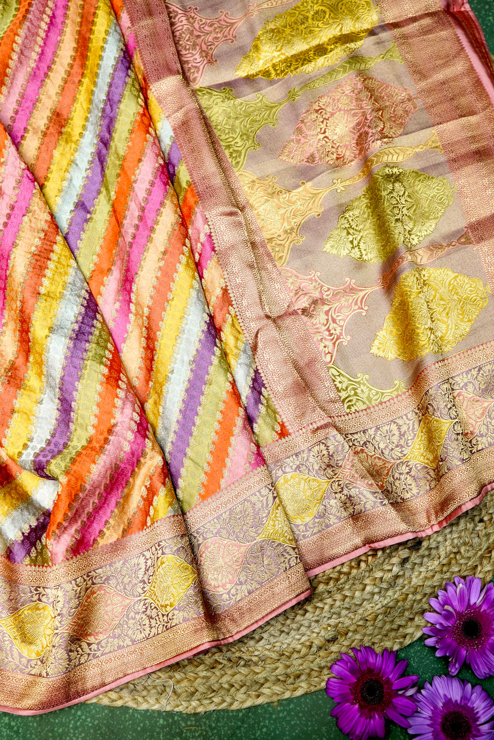 Banarasi Pastel Pink Blended Moonga Silk Saree