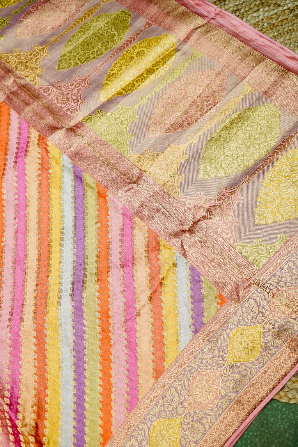 Banarasi Pastel Pink Blended Moonga Silk Saree