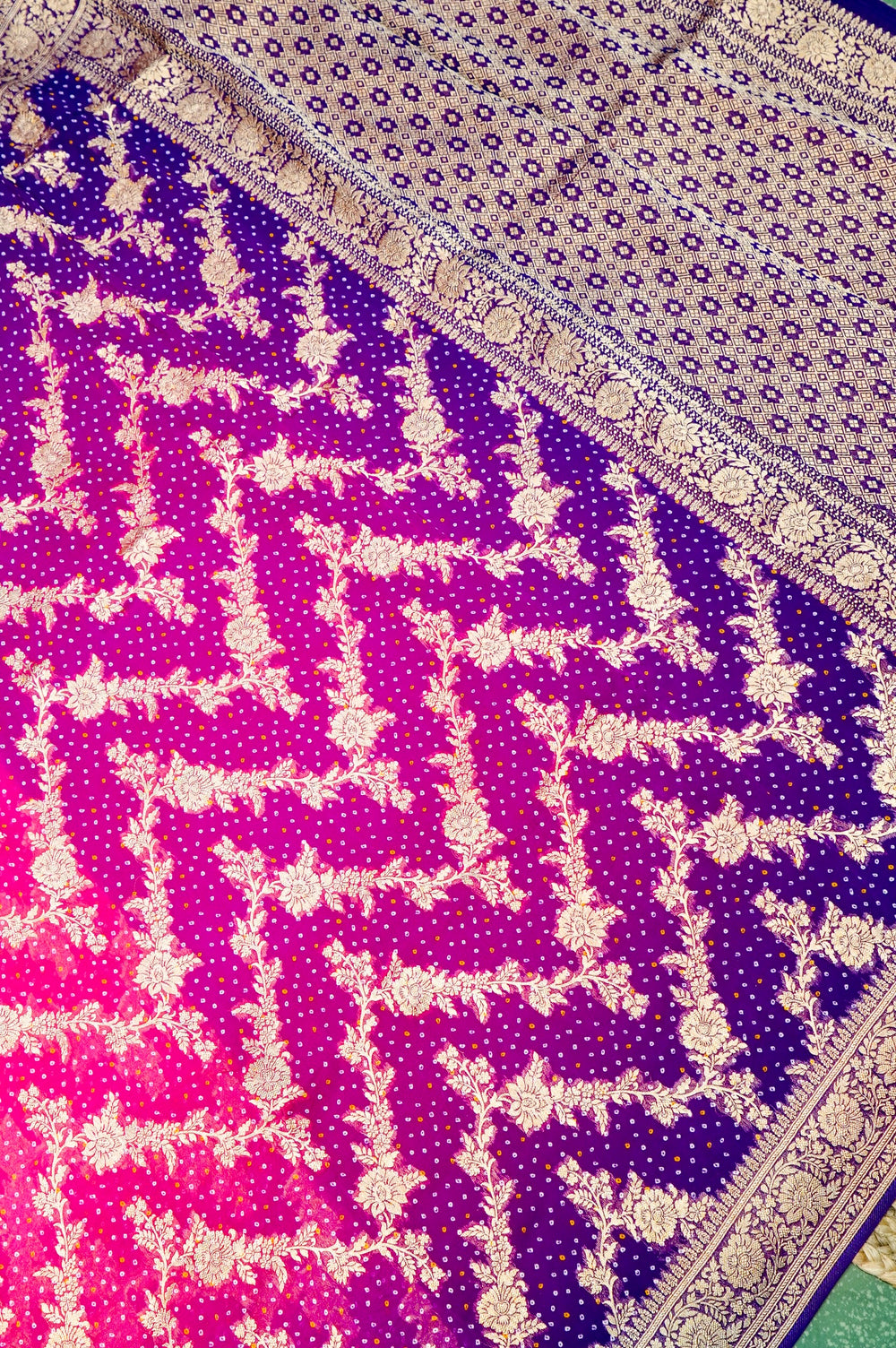 Banarasi Magenta Blended Georgette Saree