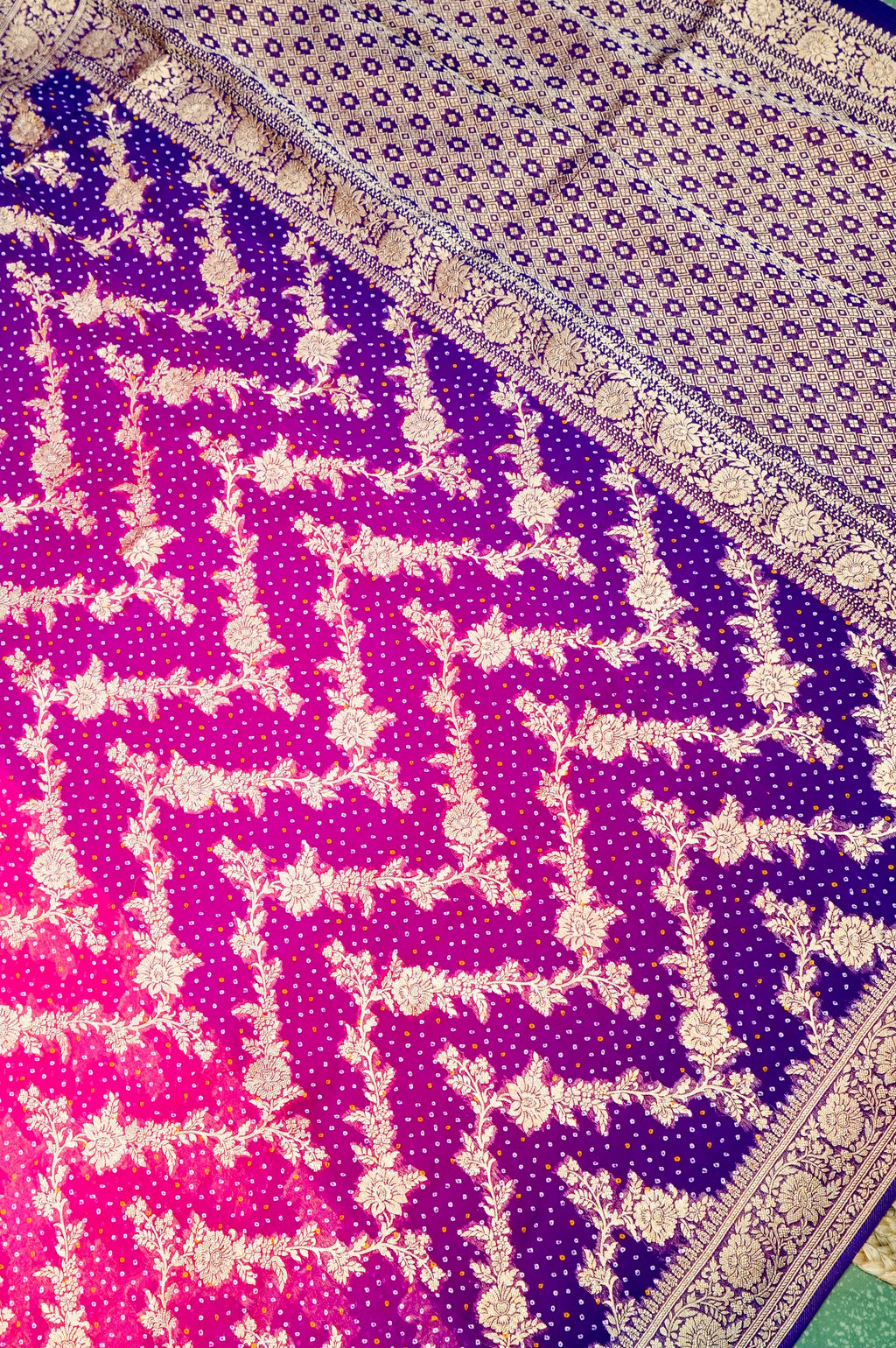 Banarasi Magenta Blended Georgette Saree