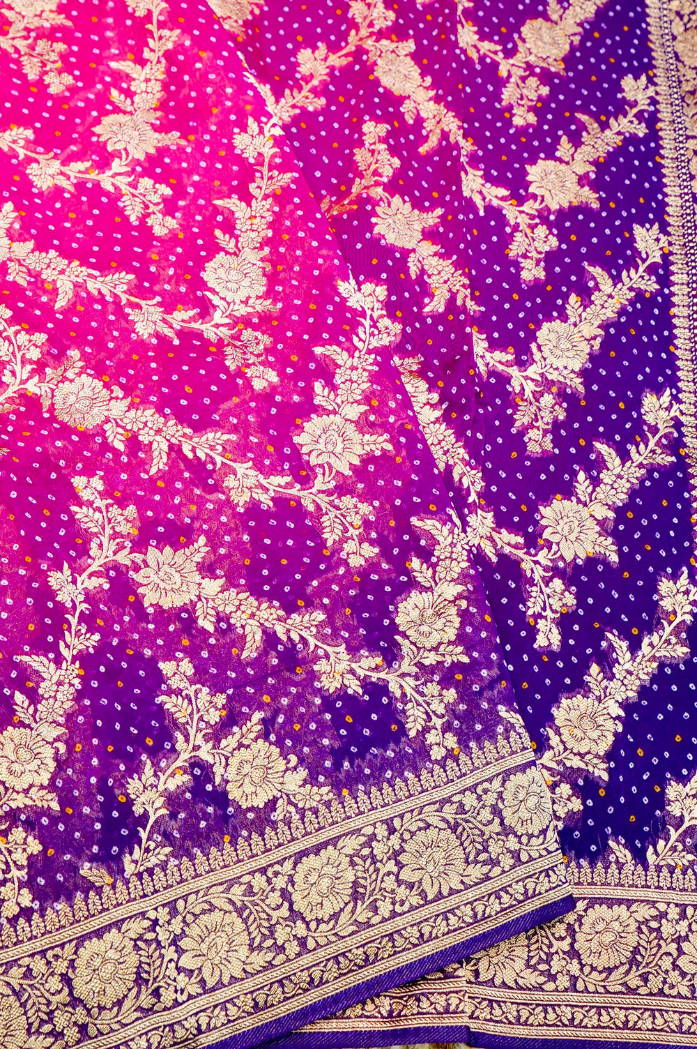 Banarasi Magenta Blended Georgette Saree