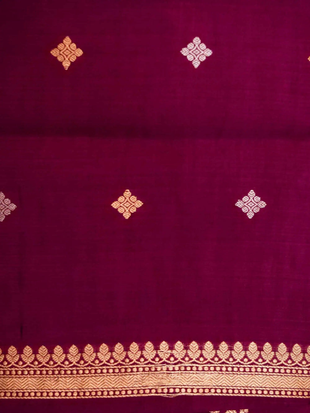 Handwoven Maroon  Banarasi Kora Silk Saree