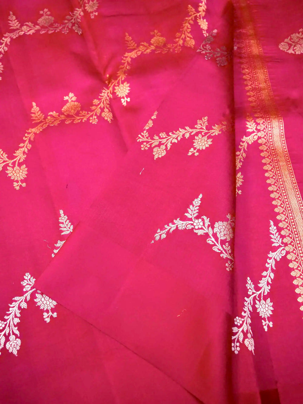 Handwoven Pink Banarasi Katan Soft Silk Saree