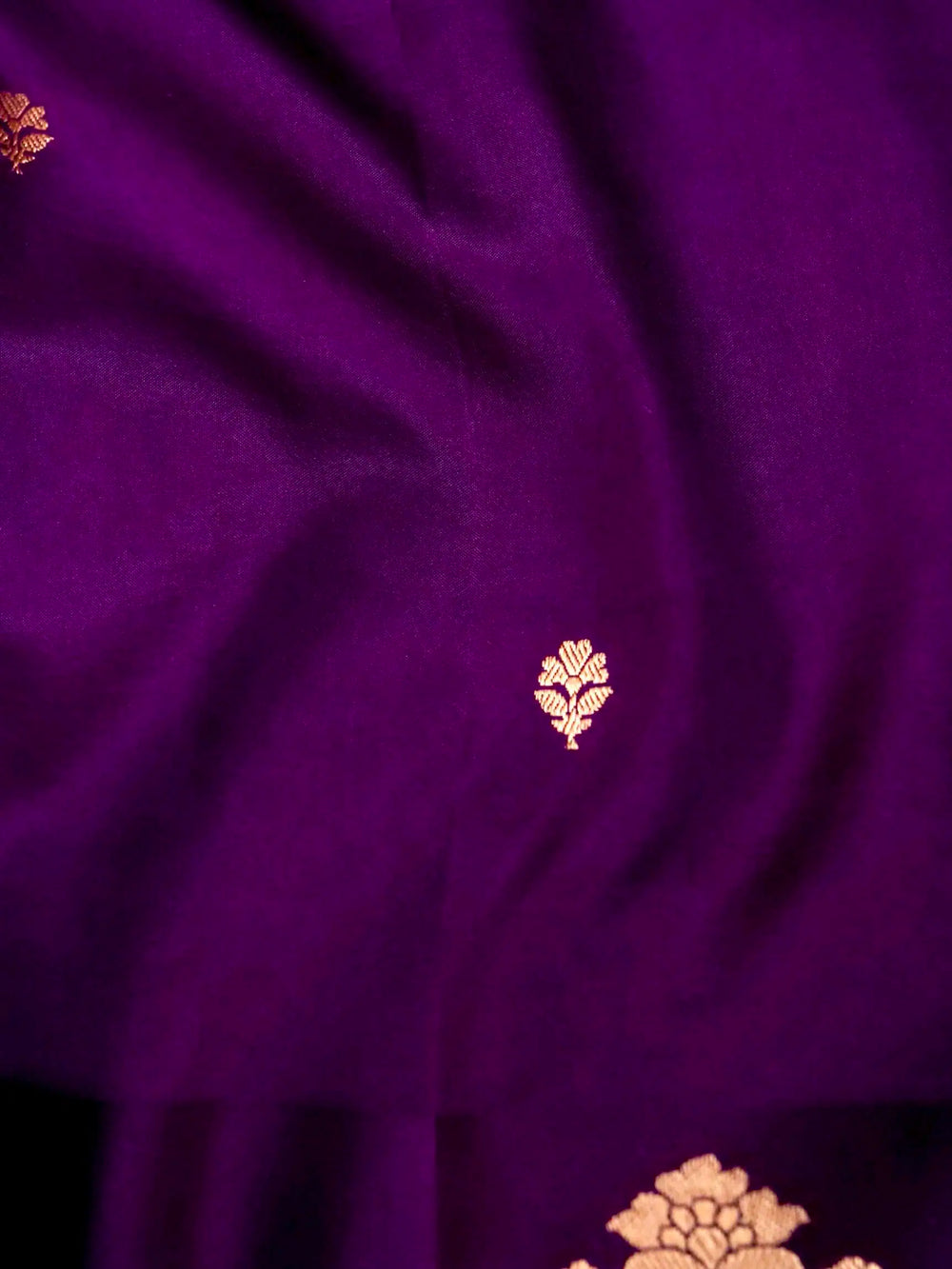 Handwoven Purple Banarasi Katan Soft Silk Saree