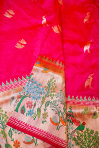 Handwoven Pink  Banarasi Katan Silk Saree