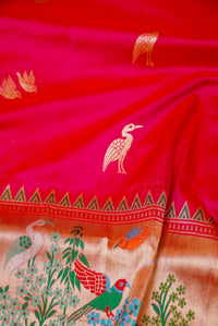 Handwoven Pink  Banarasi Katan Silk Saree