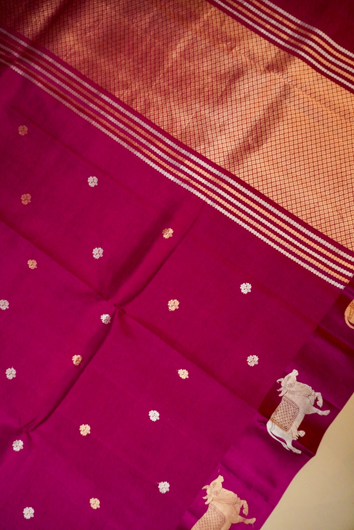 Handwoven Wine Banarasi Katan Soft Silk Saree