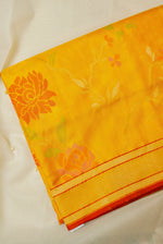 Handwoven Yellow Real Zari Banarasi Katan Silk Saree