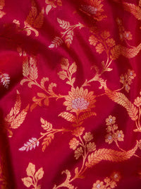 Handwoven Maroon Banarasi Khaddi Georgette Saree