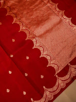 Handwoven Red Banarasi Katan Soft Silk Saree