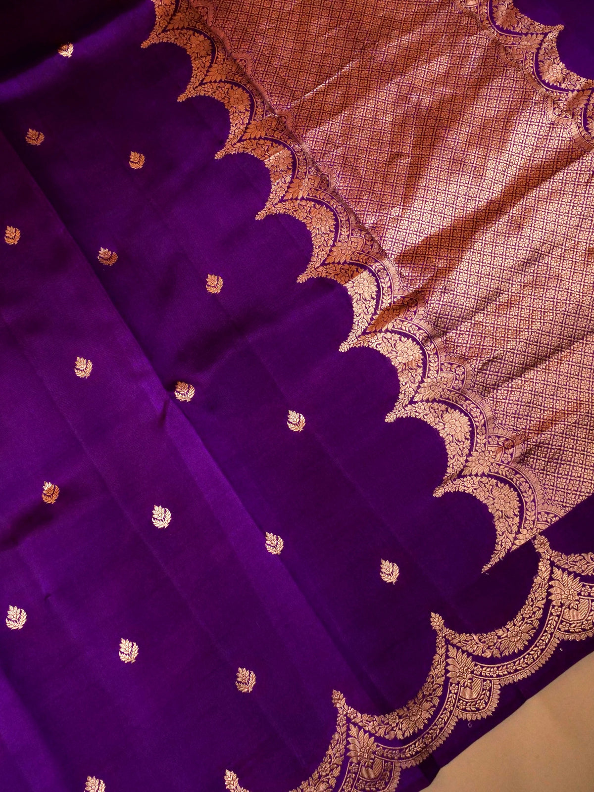 Handwoven Purple Banarasi Katan Soft Silk Saree