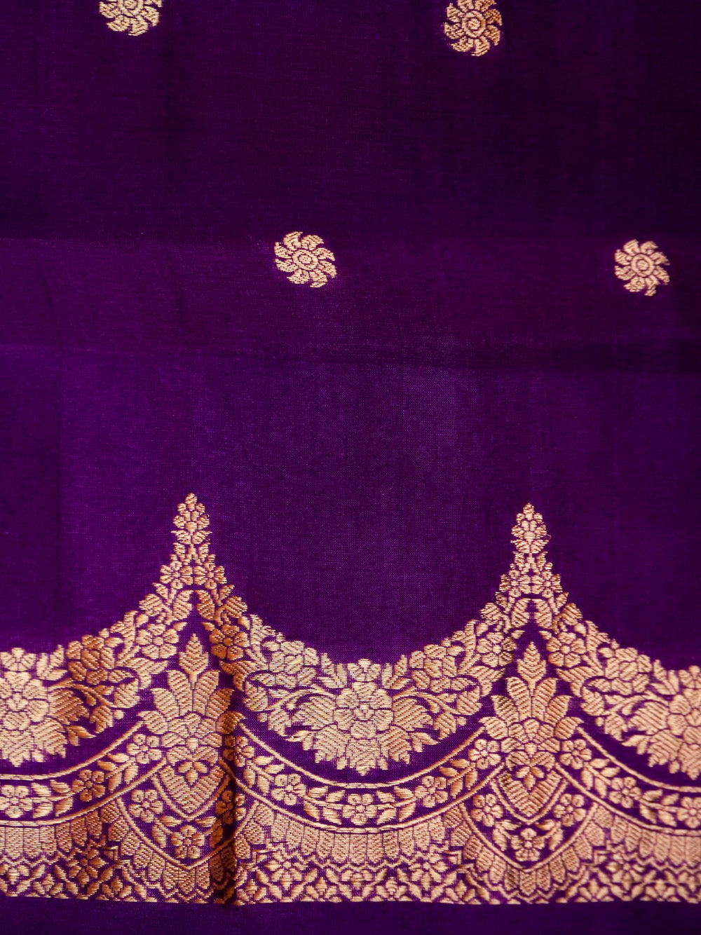 Handwoven Purple Banarasi Katan Soft Silk Saree