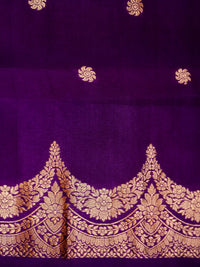 Handwoven Purple Banarasi Katan Soft Silk Saree