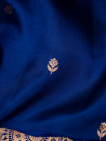 Handwoven Blue Banarasi Motif Katan Soft Silk Saree