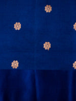 Handwoven Blue Banarasi Motif Katan Soft Silk Saree