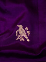 Handwoven Purple Banarasi Motif Katan Soft Silk Saree