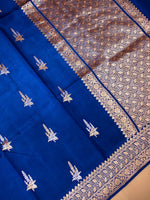 Handwoven Blue Banarasi Katan Soft Silk Saree