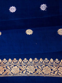 Handwoven Blue Banarasi Katan Soft Silk Saree