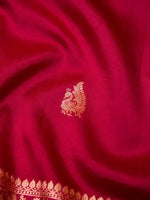 Handwoven Red Banarasi Motif Katan Soft Silk Saree