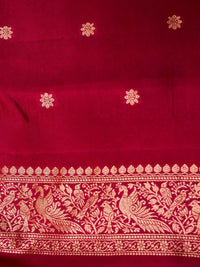 Handwoven Red Banarasi Motif Katan Soft Silk Saree