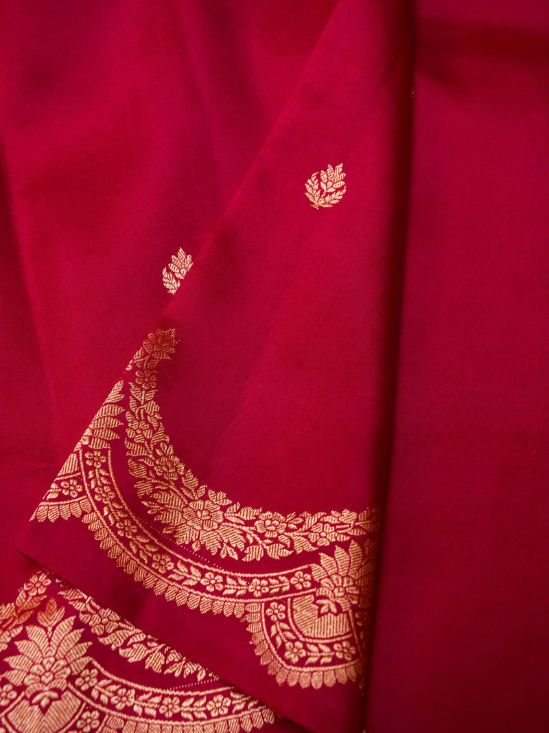 Handwoven Red Banarasi Katan Soft Silk Saree