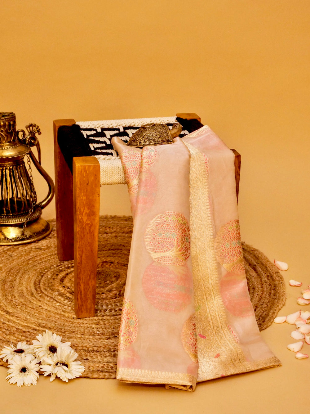 Handwoven Lavender Banarasi Tissue Silk Saree