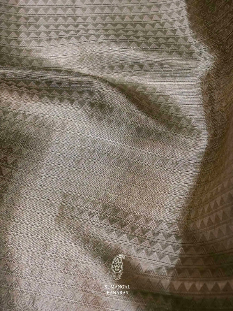 Handwoven Sage Green Banarasi Tissue Silk Saree