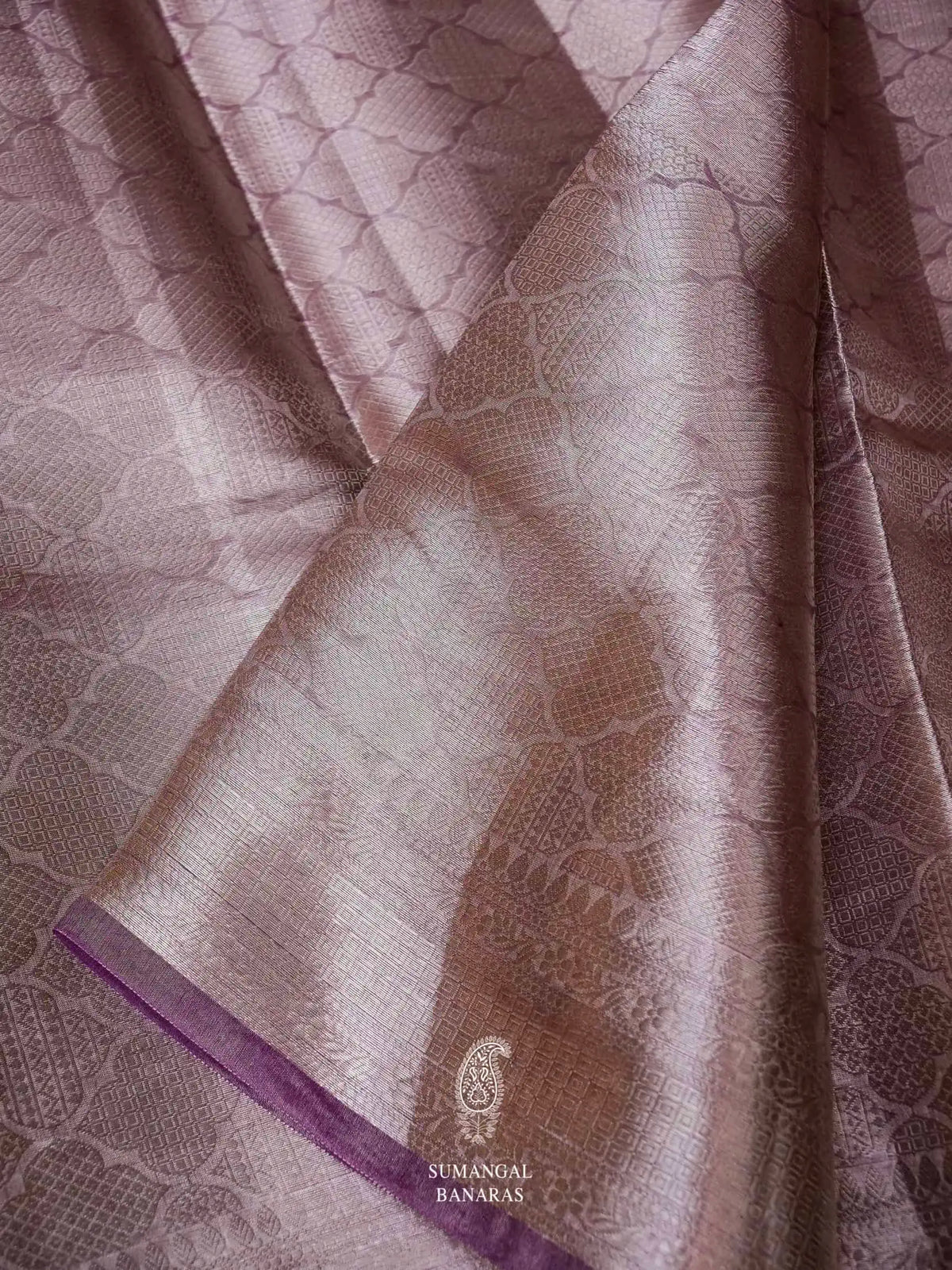 Handwoven Magenta Banarasi Tissue Silk Saree