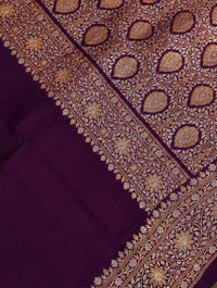 Handwoven Purple Banarasi Katan Silk Saree