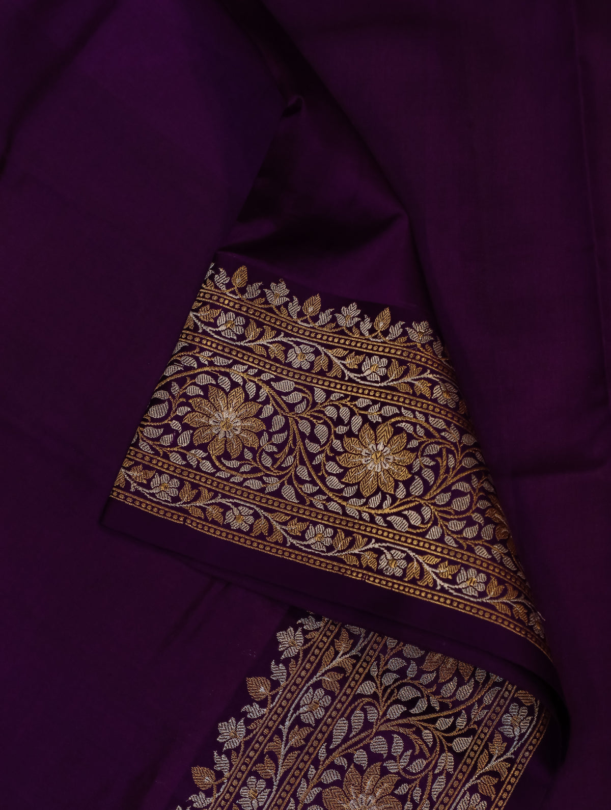 Handwoven Purple Banarasi Katan Silk Saree