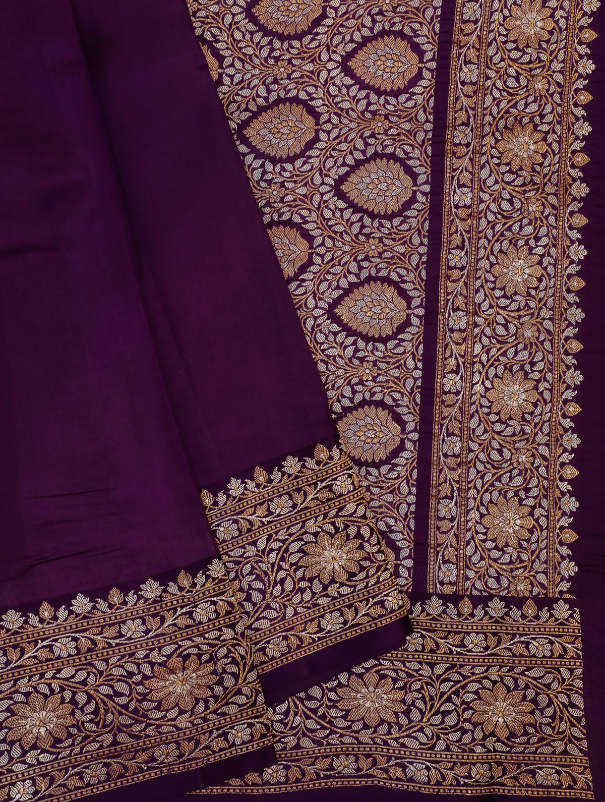 Handwoven Purple Banarasi Katan Silk Saree