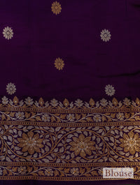 Handwoven Purple Banarasi Katan Silk Saree