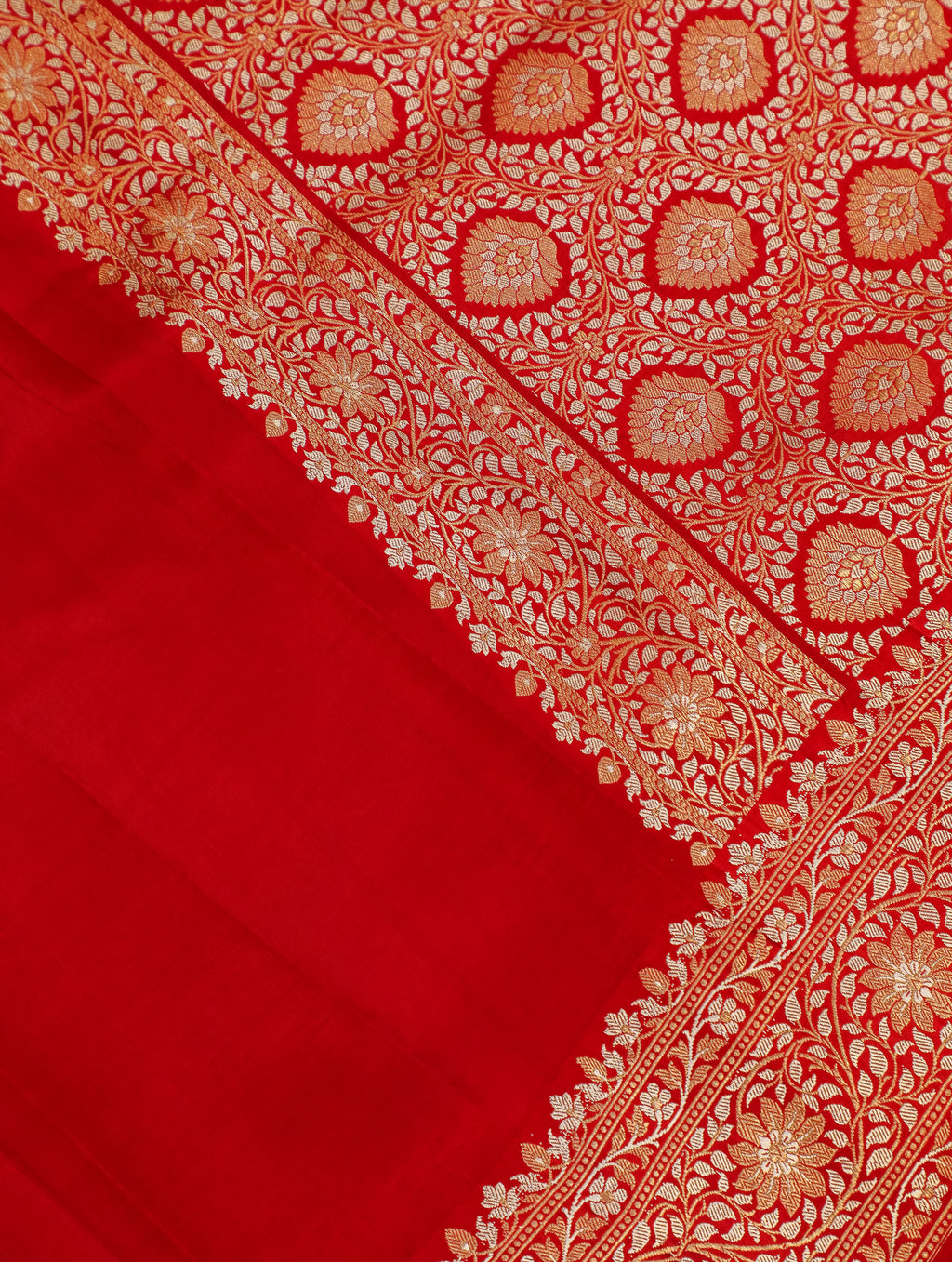 Handwoven Red Banarasi Katan Silk Saree