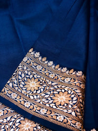 Handwoven Navy Blue Banarasi Katan Silk Saree