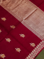 Handwoven Maroon Banarasi Katan Silk Saree