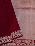 Handwoven Maroon Banarasi Katan Silk Saree