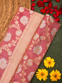 Handwoven Light Pink Banarasi Tissue Katan Silk Saree