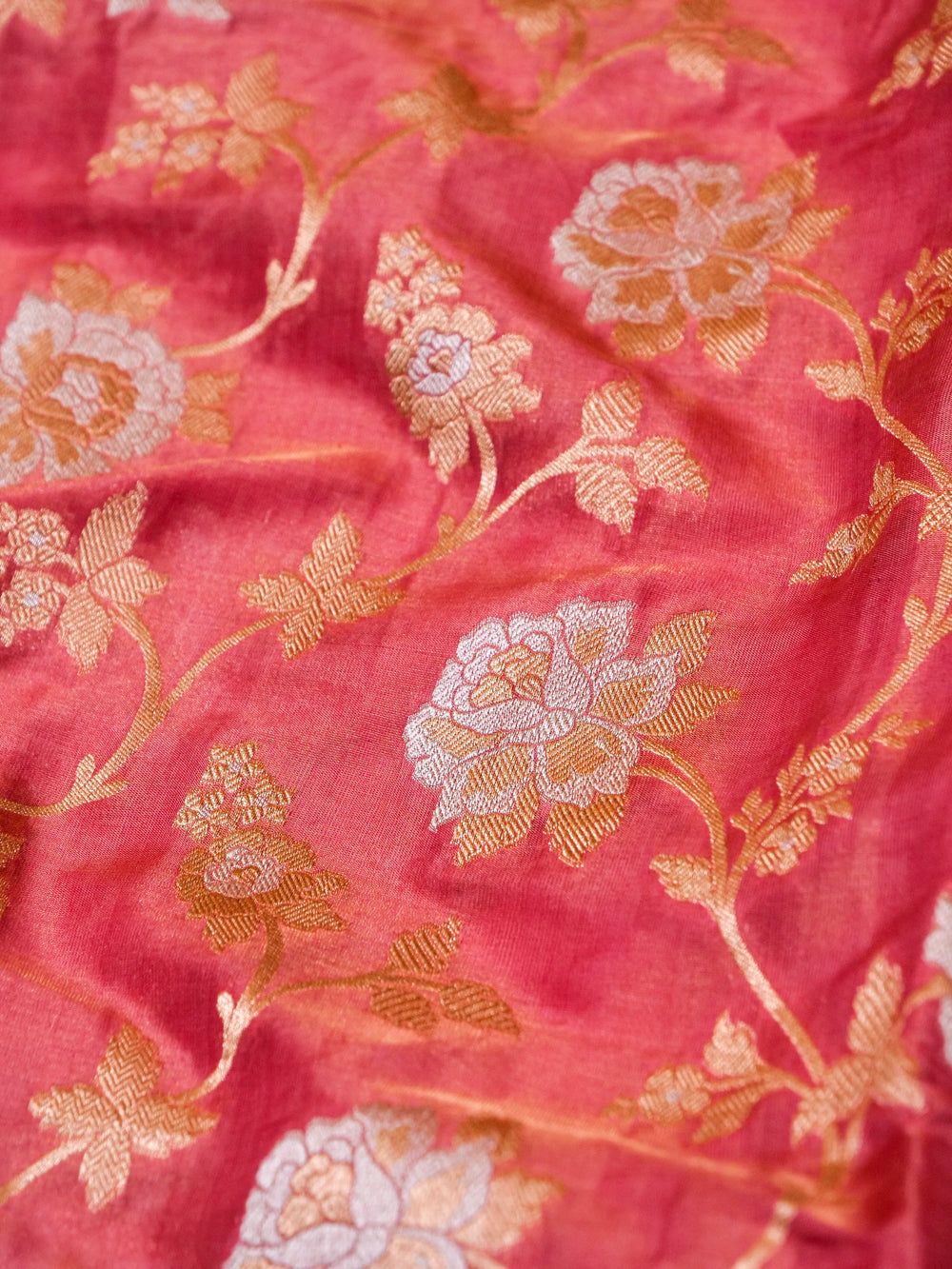 Handwoven Light Pink Banarasi Tissue Katan Silk Saree