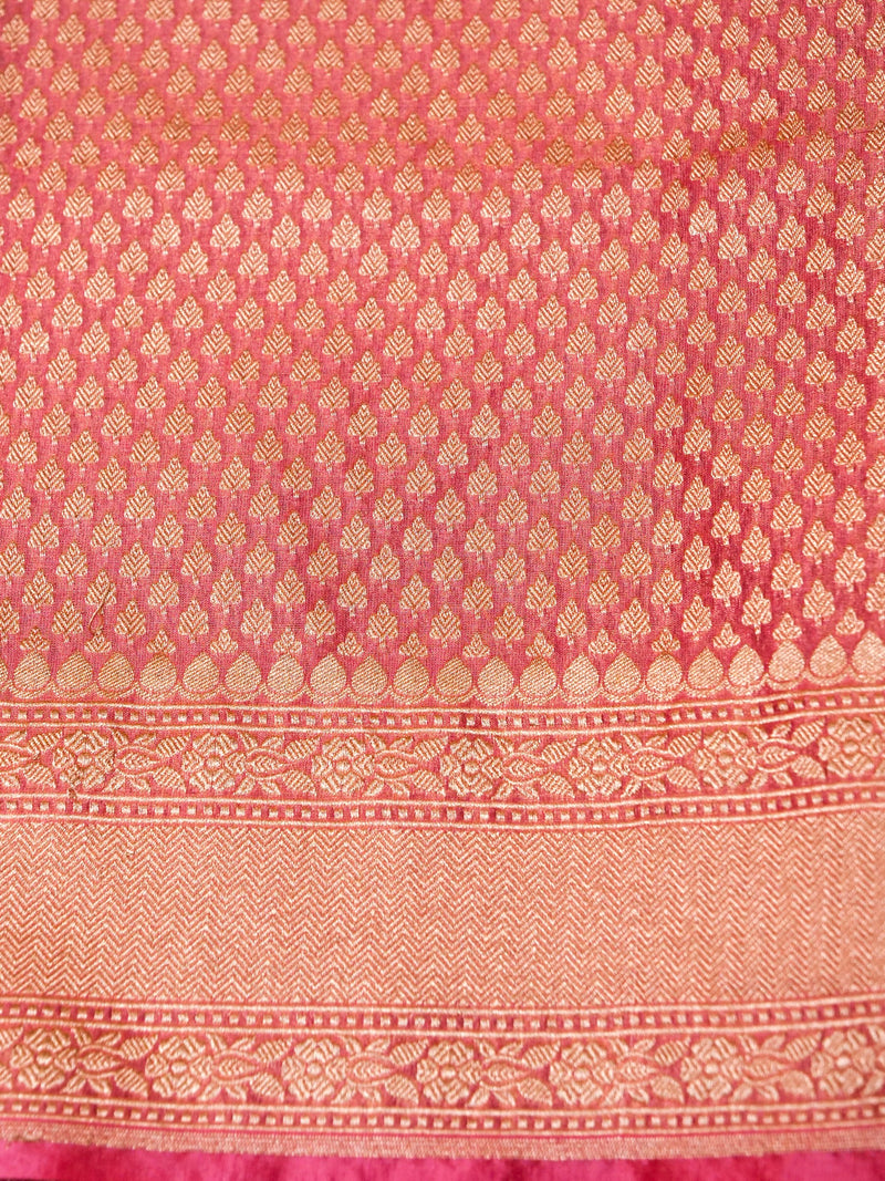 Handwoven Light Pink Banarasi Tissue Katan Silk Saree