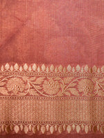 Handwoven Peach Banarasi Tissue Katan Silk Saree