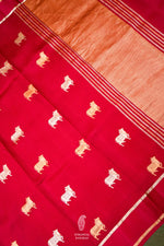 Handwoven Red Banarasi Katan Silk Saree