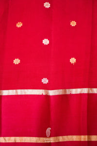 Handwoven Red Banarasi Katan Silk Saree