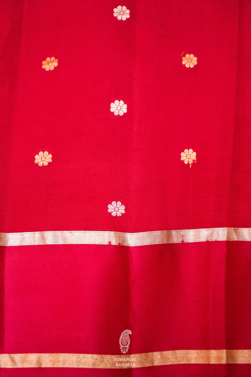 Handwoven Red Banarasi Katan Silk Saree