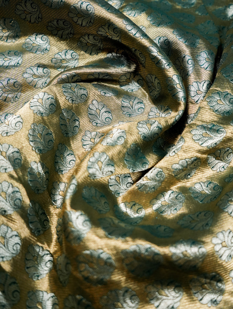 Handwoven Green Banarasi Tissue Silk Saree