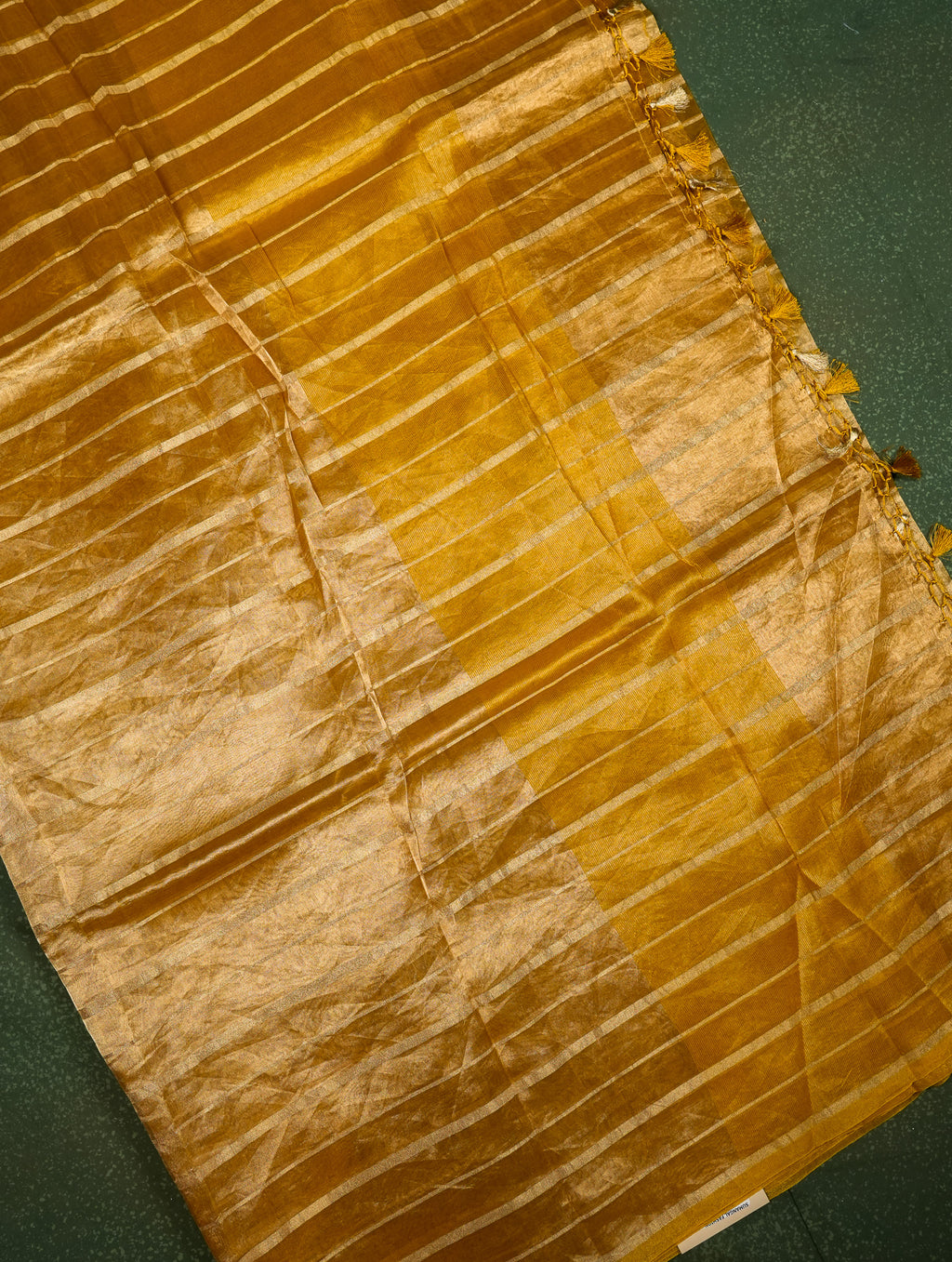 Handwoven Golden Banarasi Tissue Silk Saree