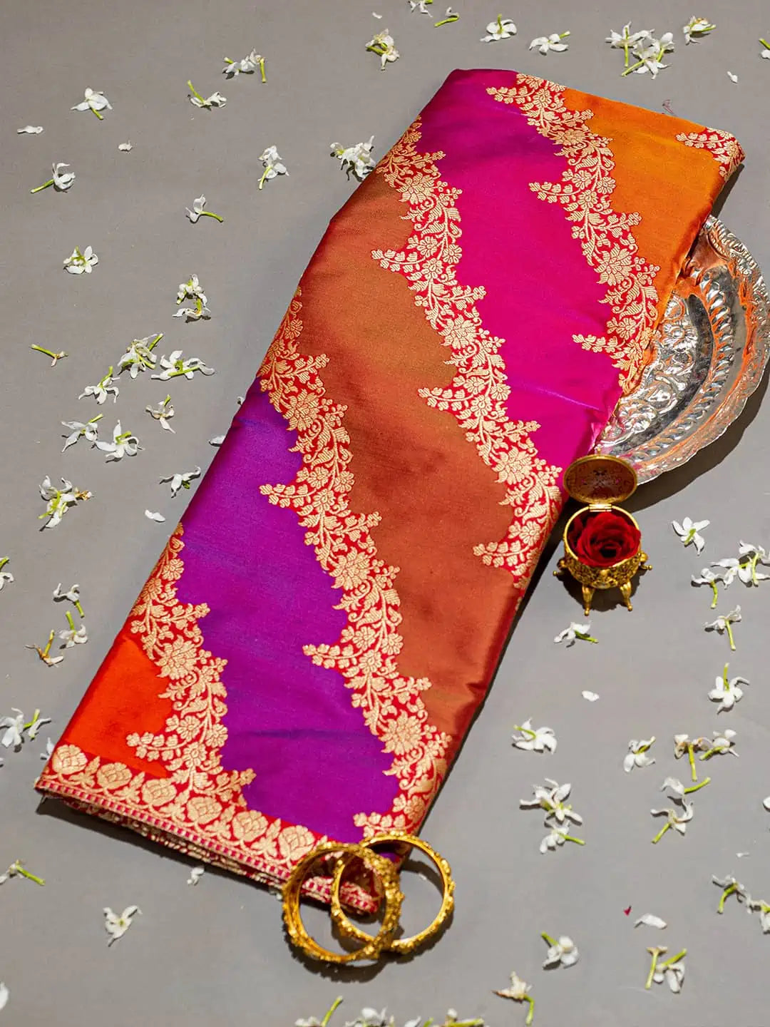 Handwoven Rangkat Banarasi Katan Silk Saree