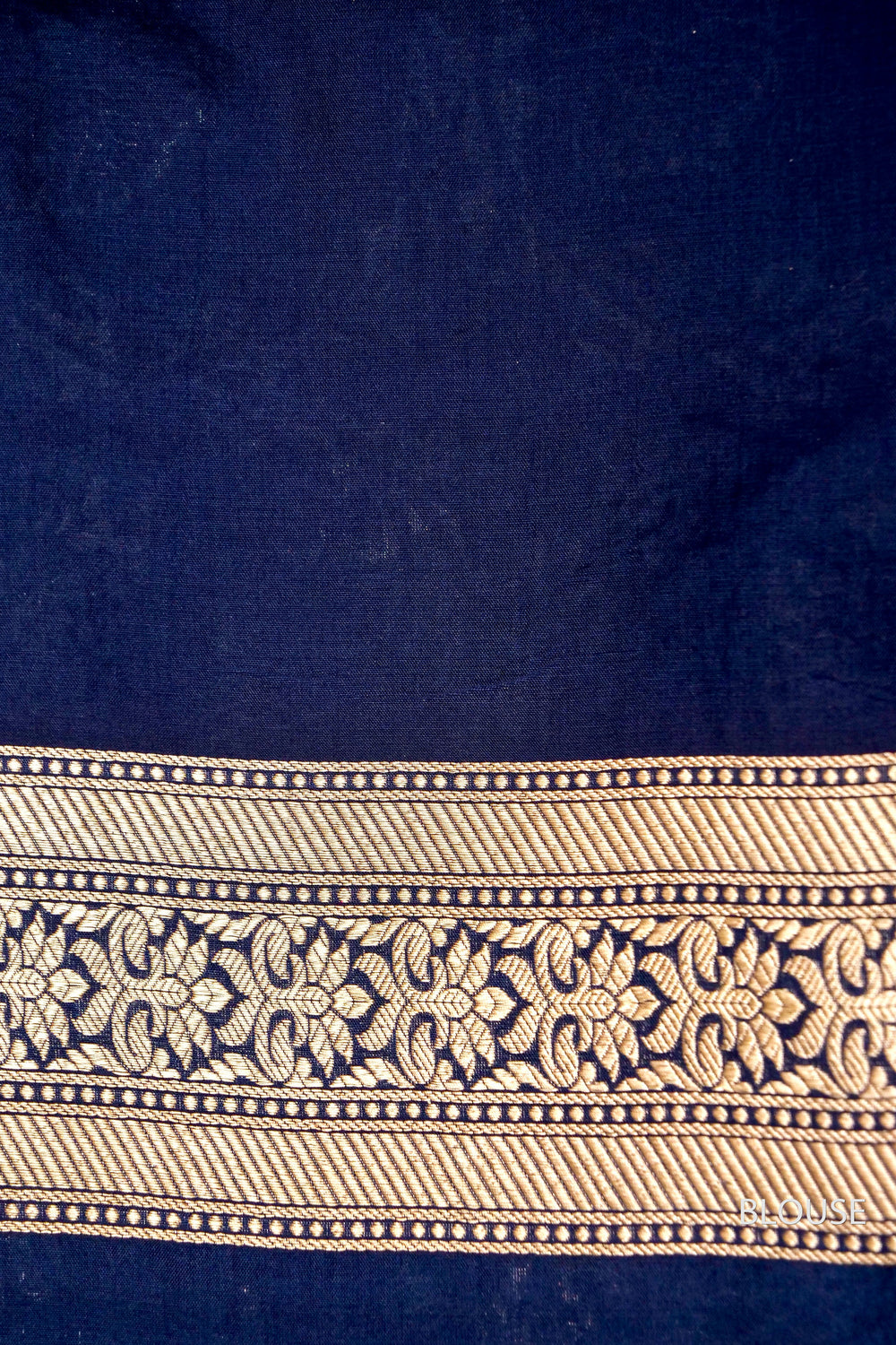 Handwoven Banarsi Navy Blue Katan Silk Saree