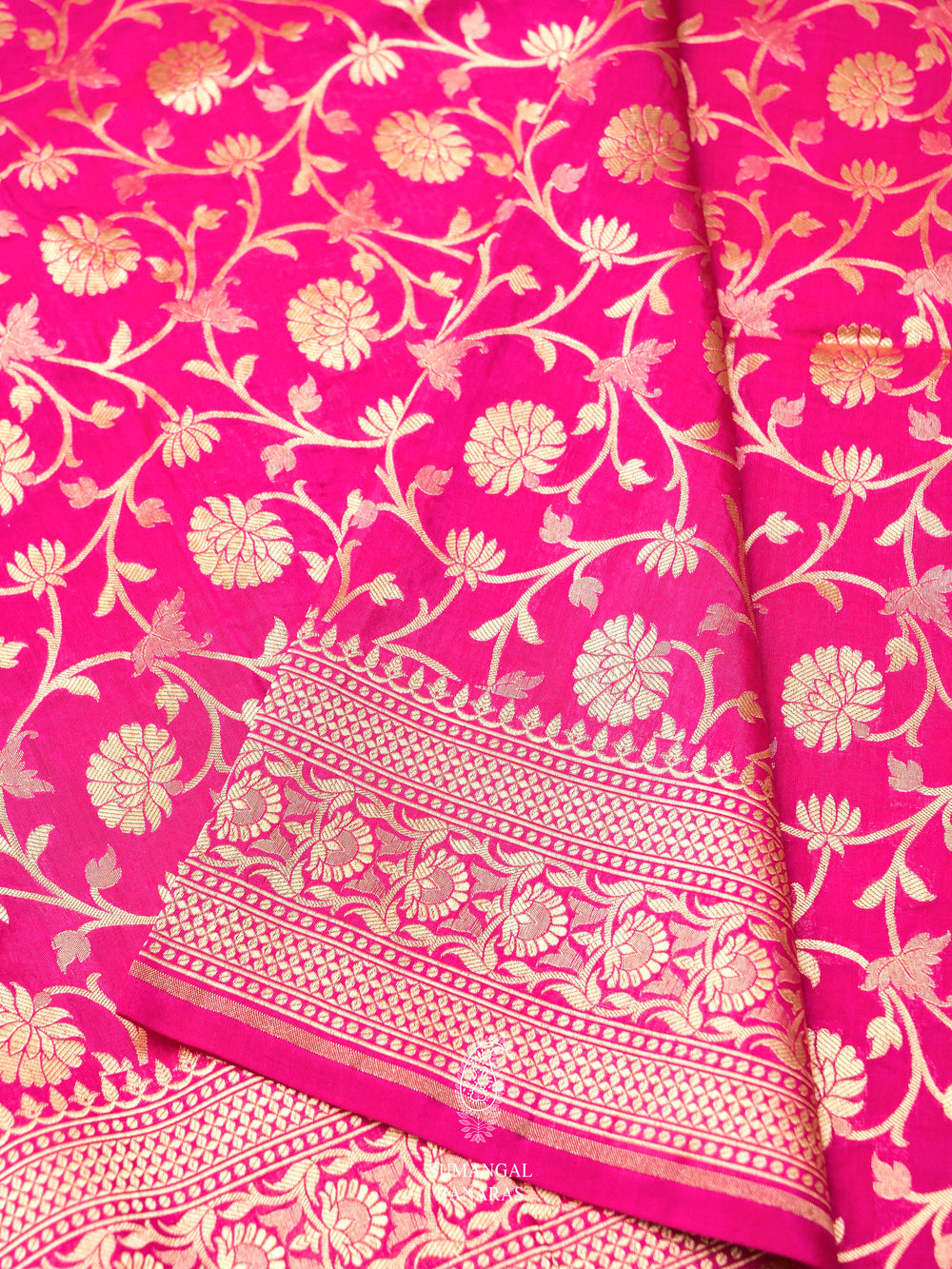 Handwoven Hot Pink Katan Silk Saree