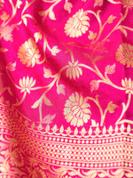 Handwoven Hot Pink Katan Silk Saree