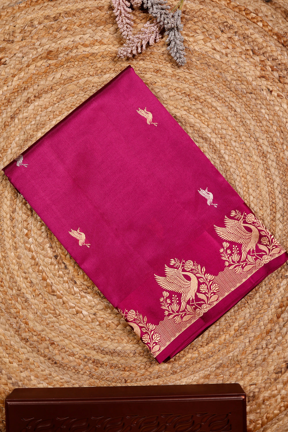 Handwoven Rani Pink Banarasi Katan Soft Silk Saree